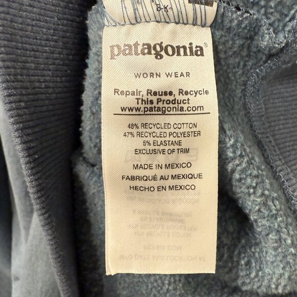 Patagonia Gray Blue Uprisal Crew Flying Fish Trident Logo Sweatshirt Size XL - Picture 7 of 8